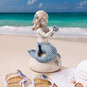 LITTLE GIRL MERMAID HOLDING SHELL