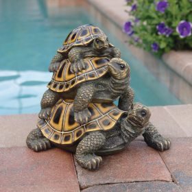 MEDIUM THREES A CROWD TURTLE STATUE