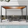 Outdoor Louvered Pergola 10'x13' with Gutter; Well Engineered Waterproof Aluminum Gazebo Kit with Adjustable Roof for Patio; Garden and Deck; All Alum