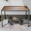 Outdoor Louvered Pergola 10'x13' with Gutter; Well Engineered Waterproof Aluminum Gazebo Kit with Adjustable Roof for Patio; Garden and Deck; All Alum