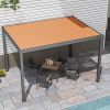 Outdoor Louvered Pergola 10'x13' with Gutter; Well Engineered Waterproof Aluminum Gazebo Kit with Adjustable Roof for Patio; Garden and Deck; All Alum