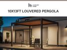 Outdoor Louvered Pergola 10'x13' with Gutter; Well Engineered Waterproof Aluminum Gazebo Kit with Adjustable Roof for Patio; Garden and Deck; All Alum