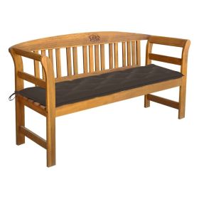 Patio Bench with Cushion 61.8" Solid Acacia Wood