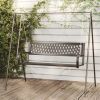 Patio Swing Bench 49.2" Steel and Plastic Black
