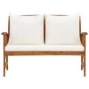 Patio Bench with Cushions 46.9" Solid Acacia Wood