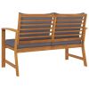 Patio Bench 47.2" with Dark Gray Cushion Solid Acacia Wood