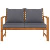 Patio Bench 47.2" with Dark Gray Cushion Solid Acacia Wood